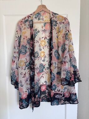 Style & Co. Floral Sheer Kimono Women’s Size Medium